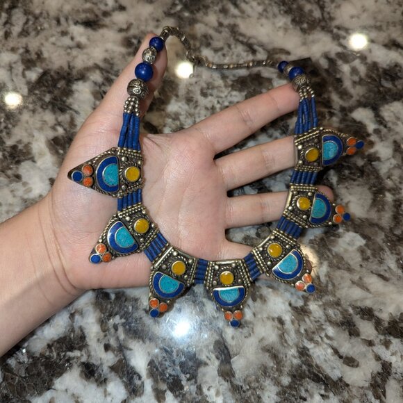 Tibet Natural Stone Tribal Necklace - Picture 3 of 4